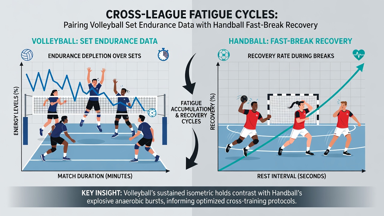 Vergleichende Grafik von Erholungsfenstern und Punktspreads in drei Sportarten