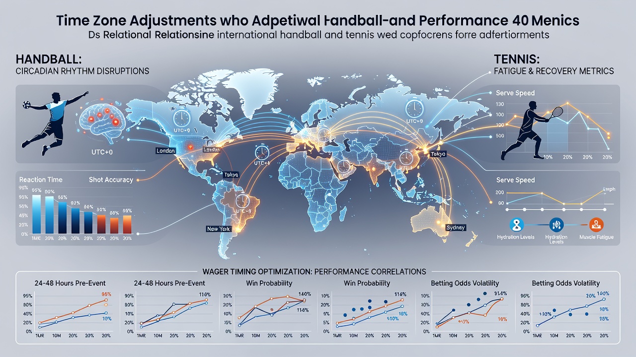 Diagramm zur Anpassung an Zeitzonen bei internationalen Sportereignissen in Handball und Tennis