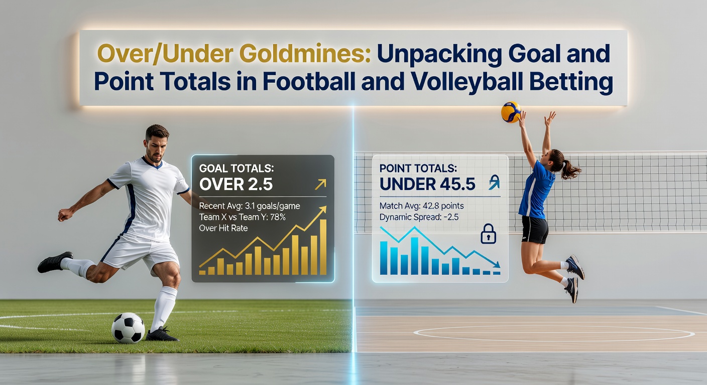 Volleyballnetz mit Ball im Flug und Fußballtor im Hintergrund – Visuelles zur Over/Under-Analyse